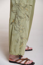 Francis pantalone cargo donna in twill wide leg