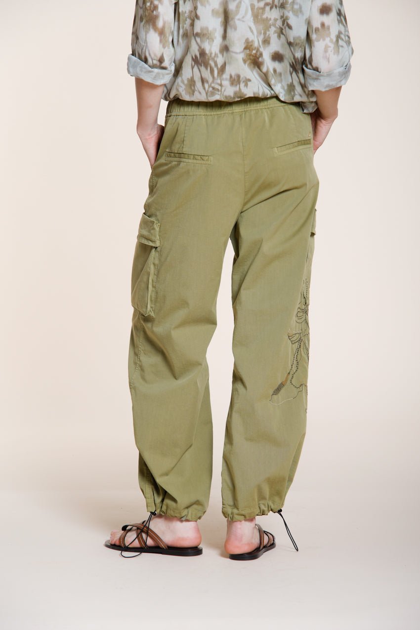 Francis pantalone cargo donna in twill wide leg
