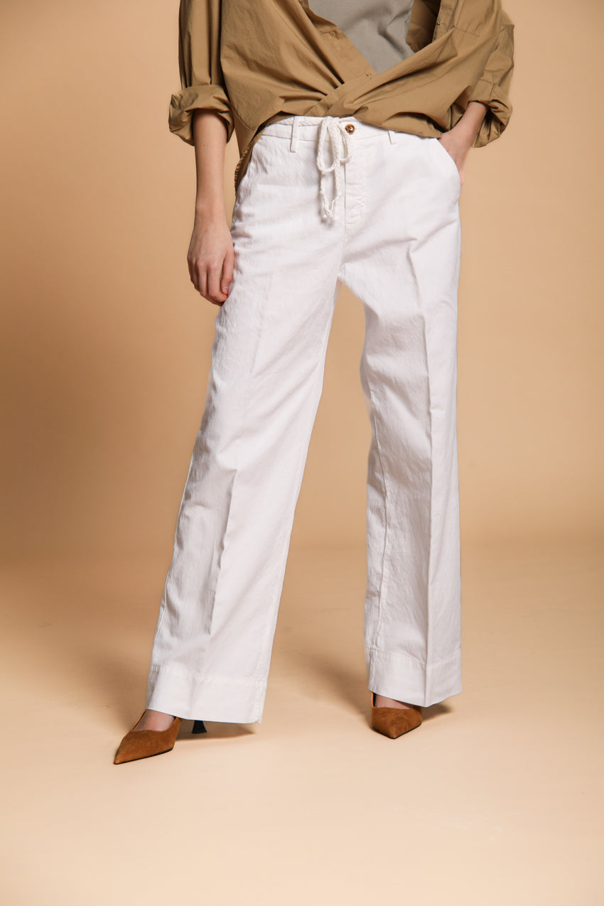 New York Studio Damen Chino Hose aus Baumwoll-Leinen-Twill Wide Leg