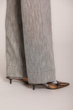 Foto 3 New York Studio pantalone cargo donna in resca paillettes wide leg