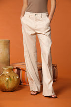 New York Studio Damen Chino Hose aus Baumwoll-Leinen-Twill in Wide Leg