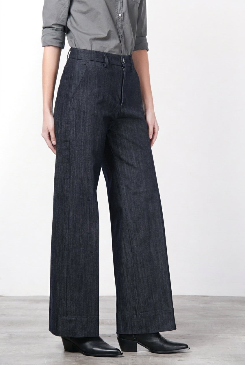 New York Studio Damen-Chinohose aus Stretch-Denim, Straight Fit