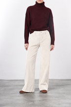 New York Studio Chinohose für Damen aus glattem Samt mit straight fit