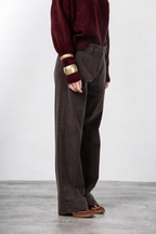 New York Studio pantalone chino donna in velluto liscio straight fit
