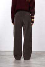 New York Studio pantalone chino donna in velluto liscio straight fit