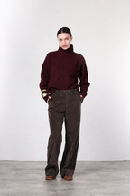 New York Studio pantalone chino donna in velluto liscio straight fit