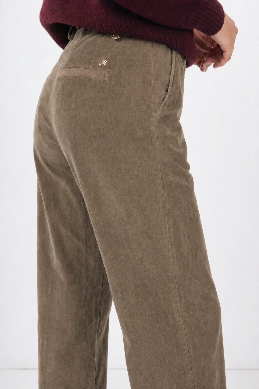 New York Studio Chinohose für Damen aus glattem Samt mit straight fit