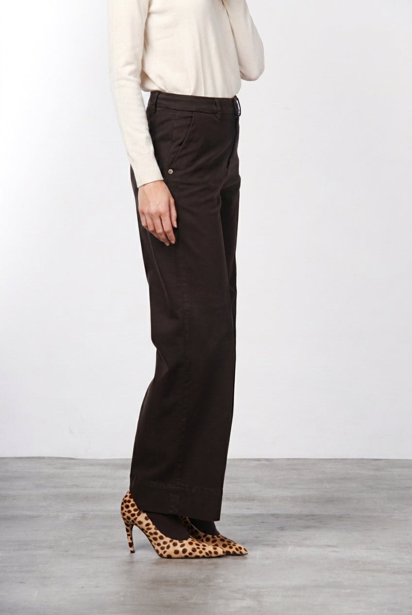 New York Studio Damen-Chinohose aus Satin, Straight Fit
