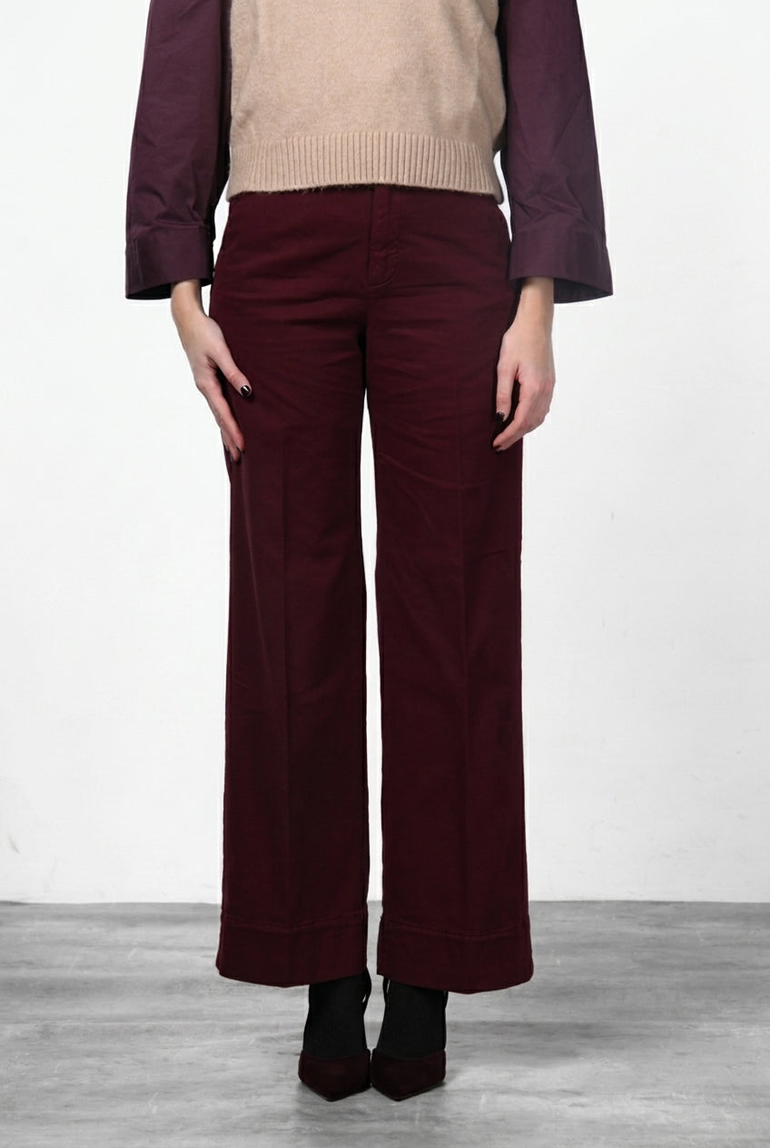 New York Studio pantalone chino donna in raso straight fit