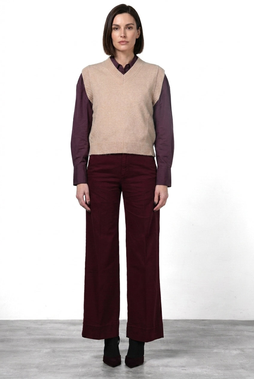 New York Studio pantalone chino donna in raso straight fit