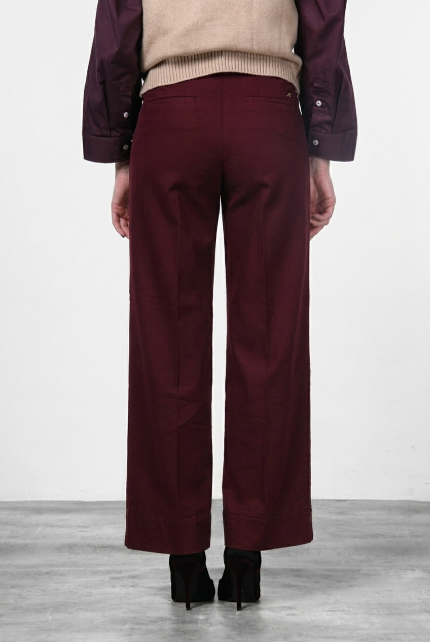 New York Studio pantalone chino donna in raso straight fit
