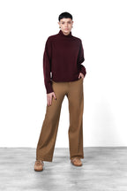 New York Studio pantalone chino donna in raso straight fit