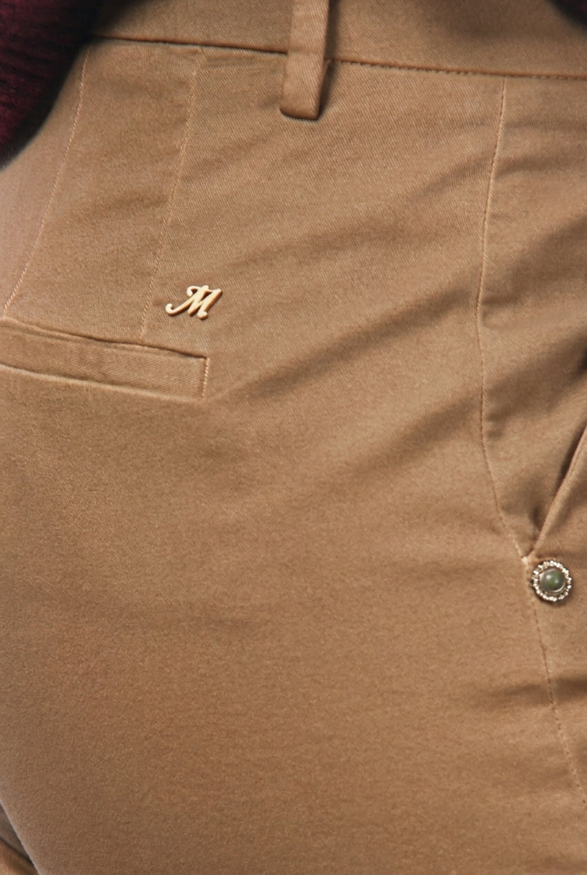 New York Studio pantalone chino donna in raso straight fit