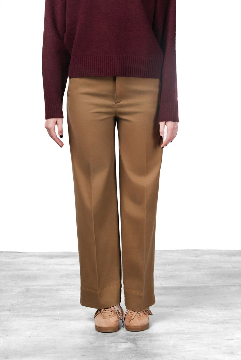 New York Studio pantalone chino donna in raso straight fit