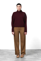New York Studio pantalone chino donna in raso straight fit