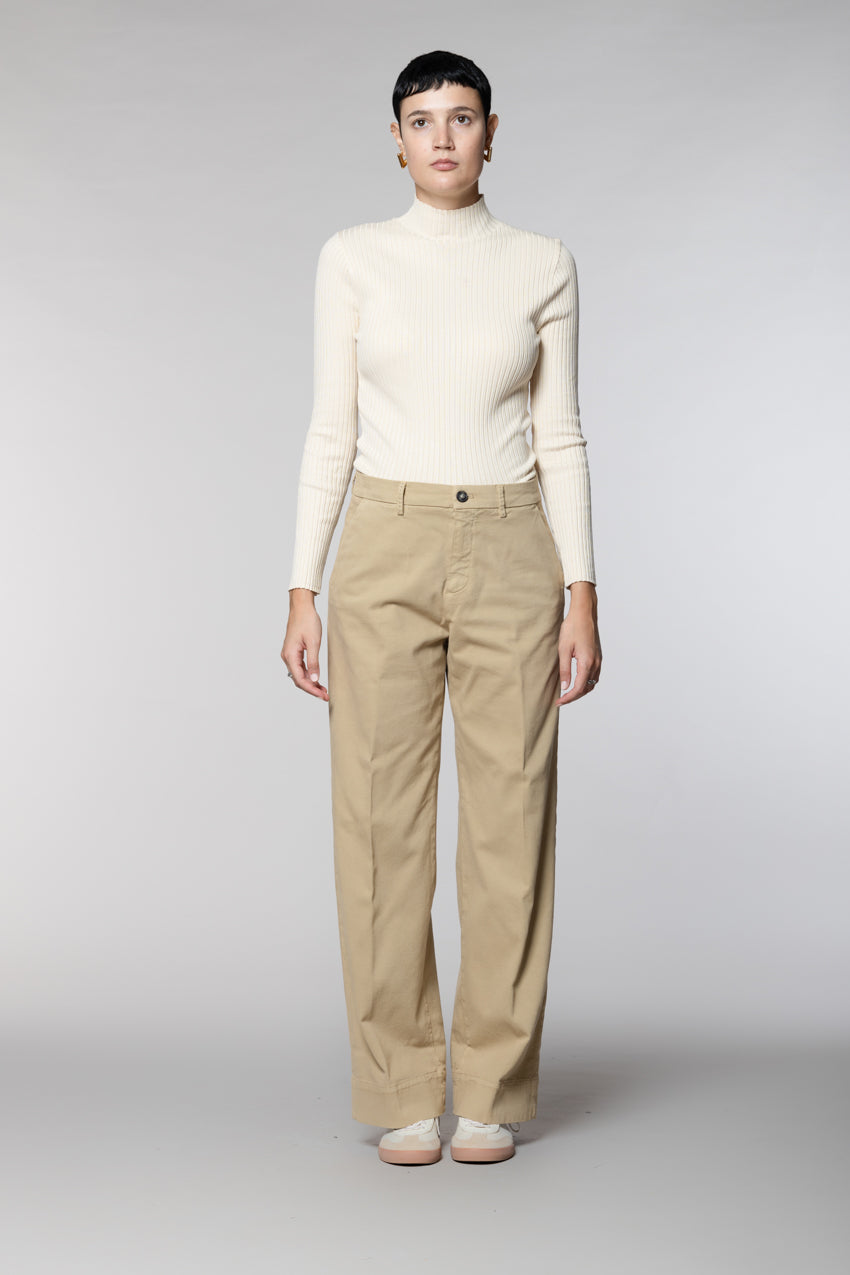 New York Studio Damen-Chinohose aus Baumwoll-Woll-Mix wide leg