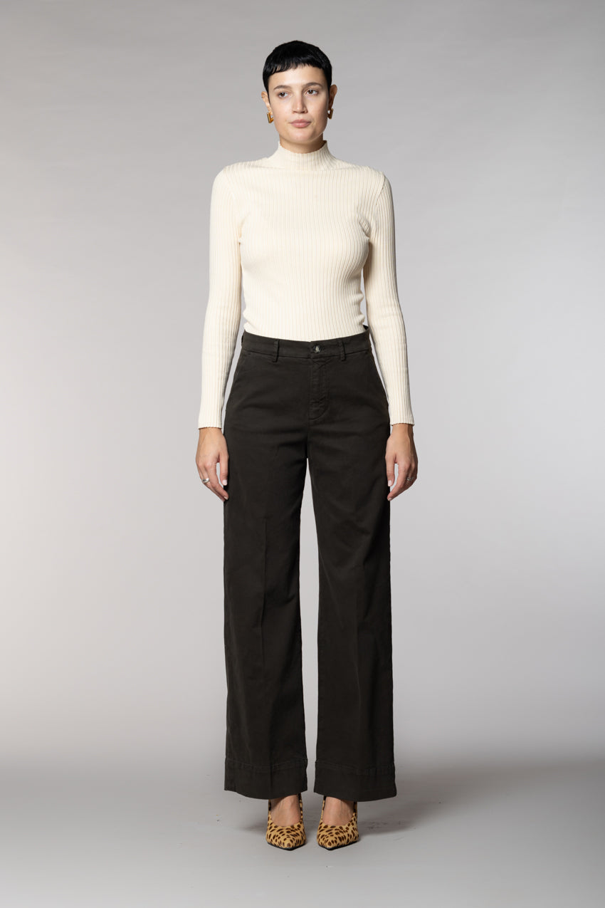 New York Studio Damen-Chinohose aus Baumwoll-Woll-Mix wide leg