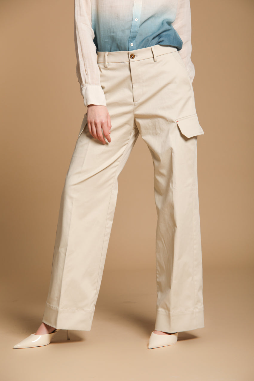 New York Studio Damen Cargo Hose aus Baumwolltwill wide leg