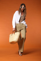 New York Studio Damen Cargo Hose aus Baumwolltwill Wide Leg