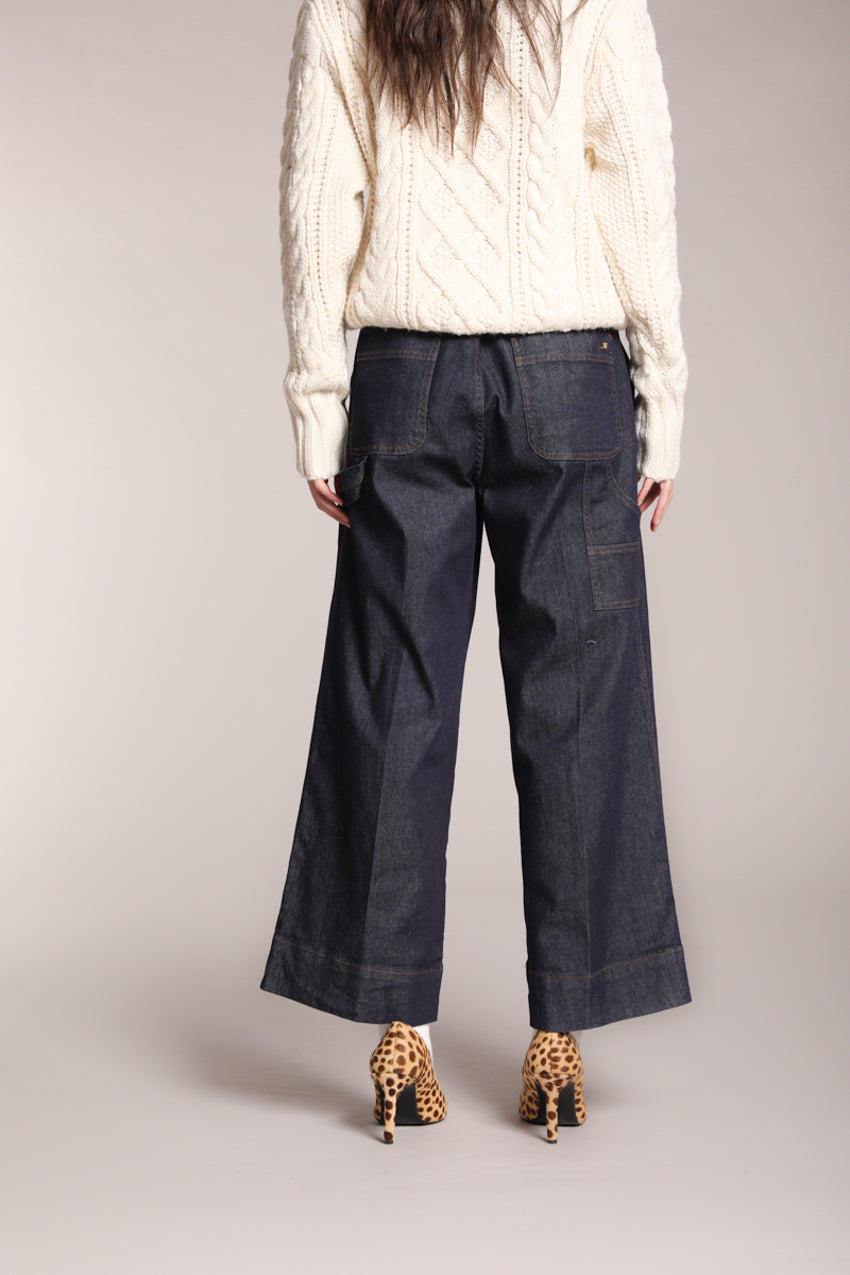 Foto 7 Dallas Wide pantaloni cargo donna in denim stretch wide leg