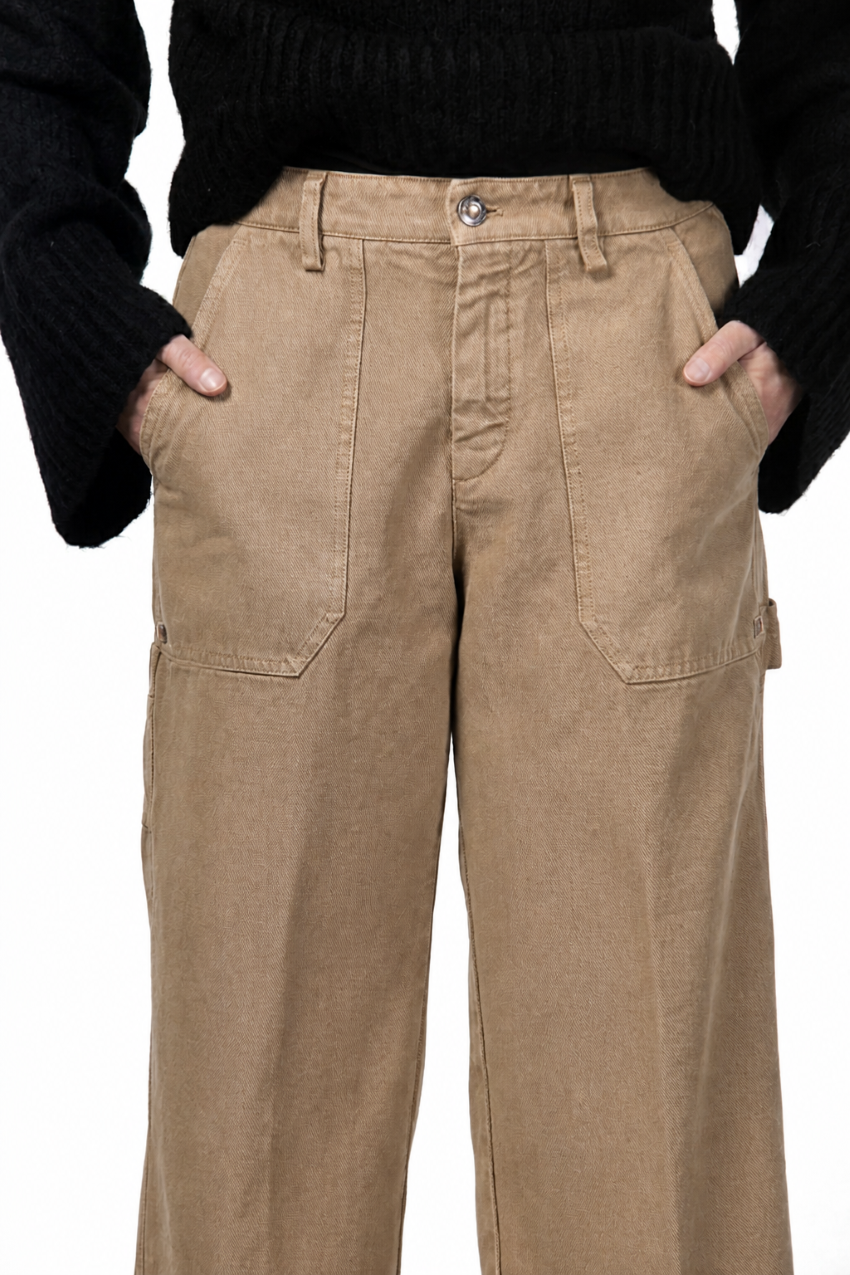 Dallas Wide Chinohose für Damen aus Canvas mit straight fit