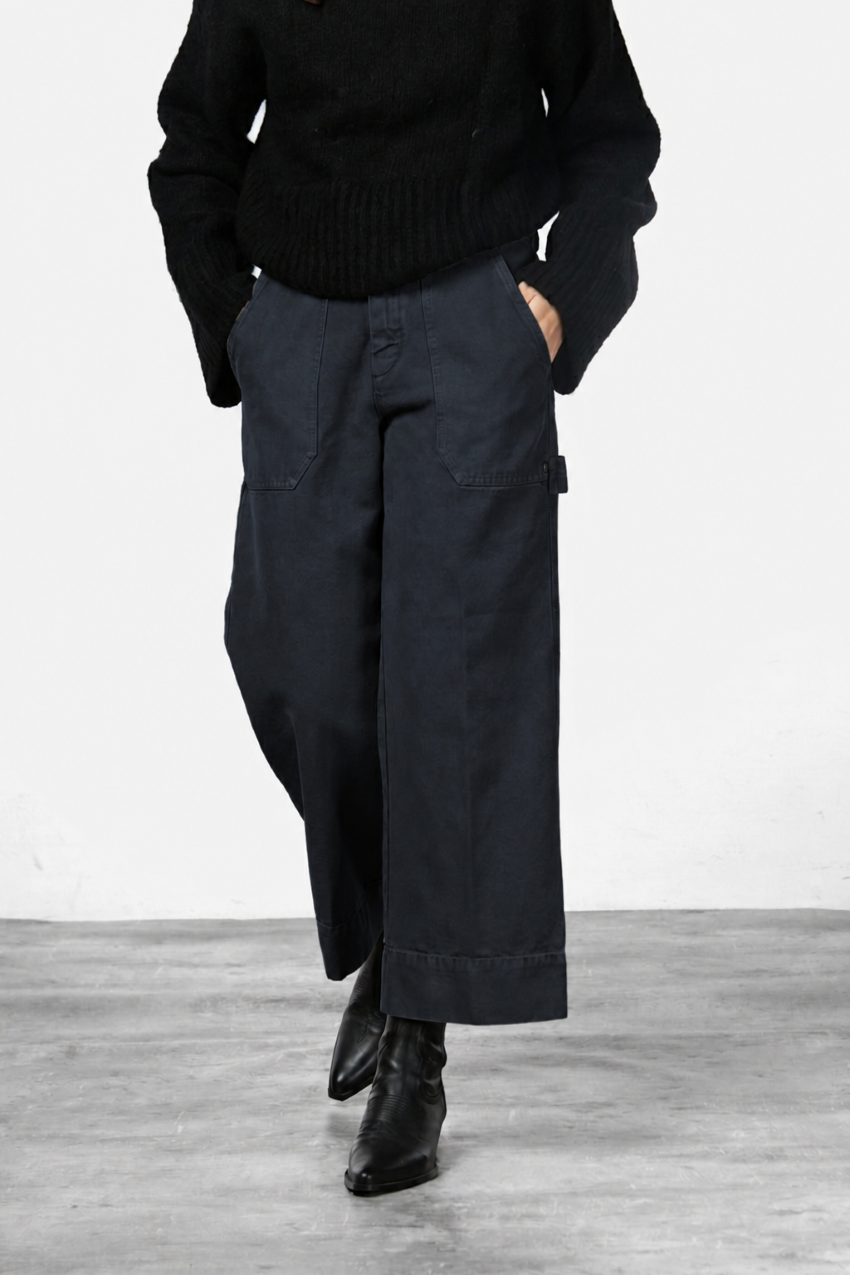 Dallas Wide Chinohose für Damen aus Canvas mit straight fit