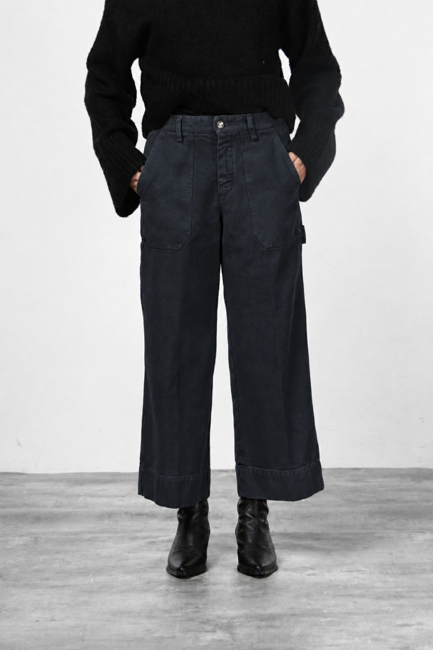 Dallas Wide Chinohose für Damen aus Canvas mit straight fit