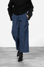 Dallas Wide pantalone chino donna in canvas straight fit