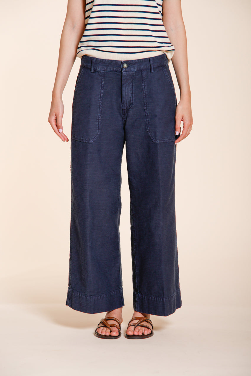 Dallas Wide Damen Cargo Hose aus Flammgarn-Baumwolle straight fit