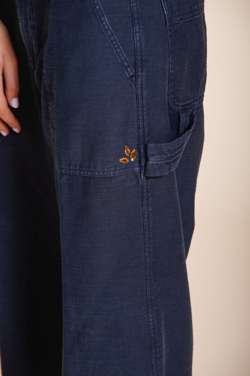 Dallas Wide Damen Cargo Hose aus Flammgarn-Baumwolle straight fit