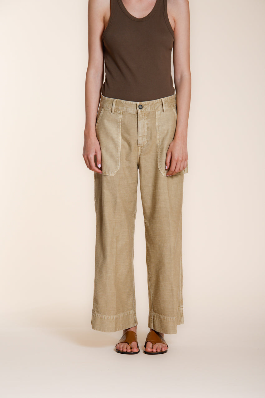 Dallas Wide Damen Cargo Hose aus Flammgarn-Baumwolle straight fit