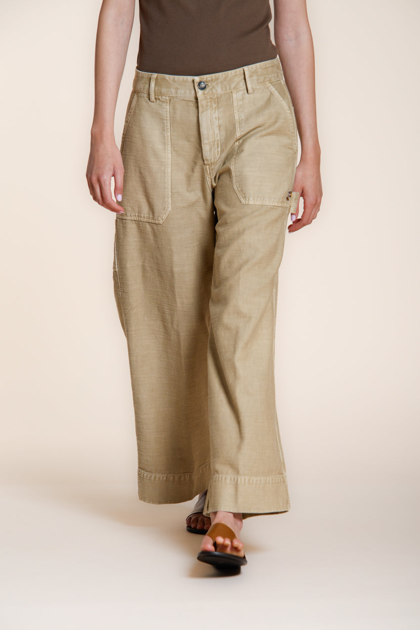 Dallas Wide Damen Cargo Hose aus Flammgarn-Baumwolle straight fit