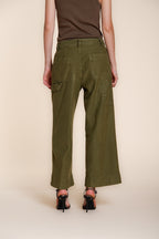 Dallas Wide pantalone cargo donna in cotone fiammato straight fit