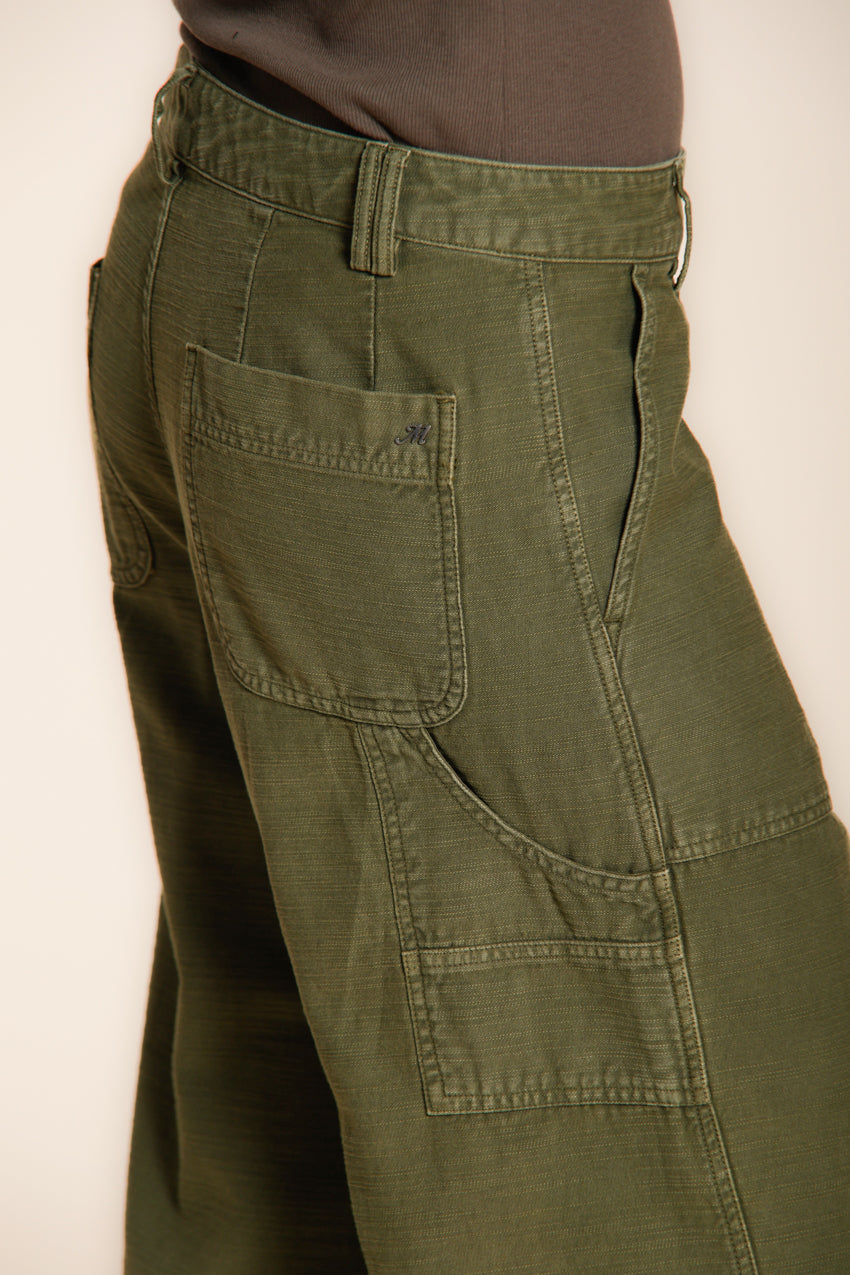 Dallas Wide Damen Cargo Hose aus Flammgarn-Baumwolle straight fit