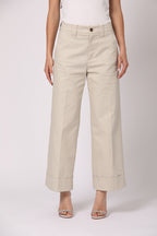 New York Studio Cropped pantalone chino donna in twill di cotone wide leg