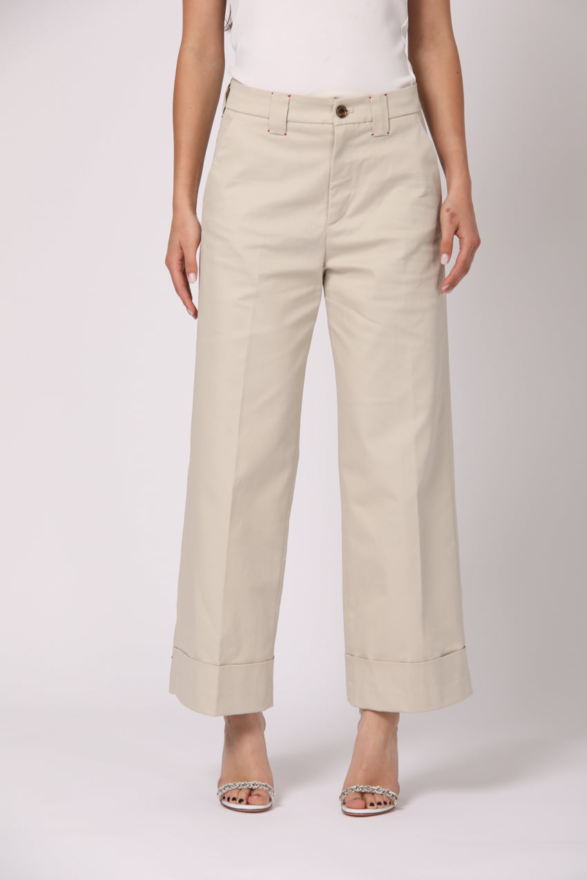 New York Studio Cropped Damen Chino Hose aus Baumwoll-Twill wide leg