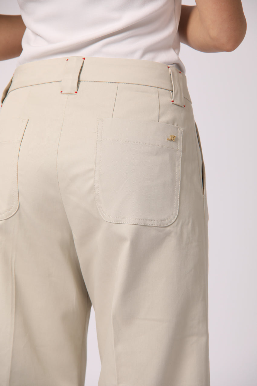 New York Studio Cropped pantalone chino donna in twill di cotone wide leg