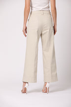 New York Studio Cropped pantalone chino donna in twill di cotone wide leg