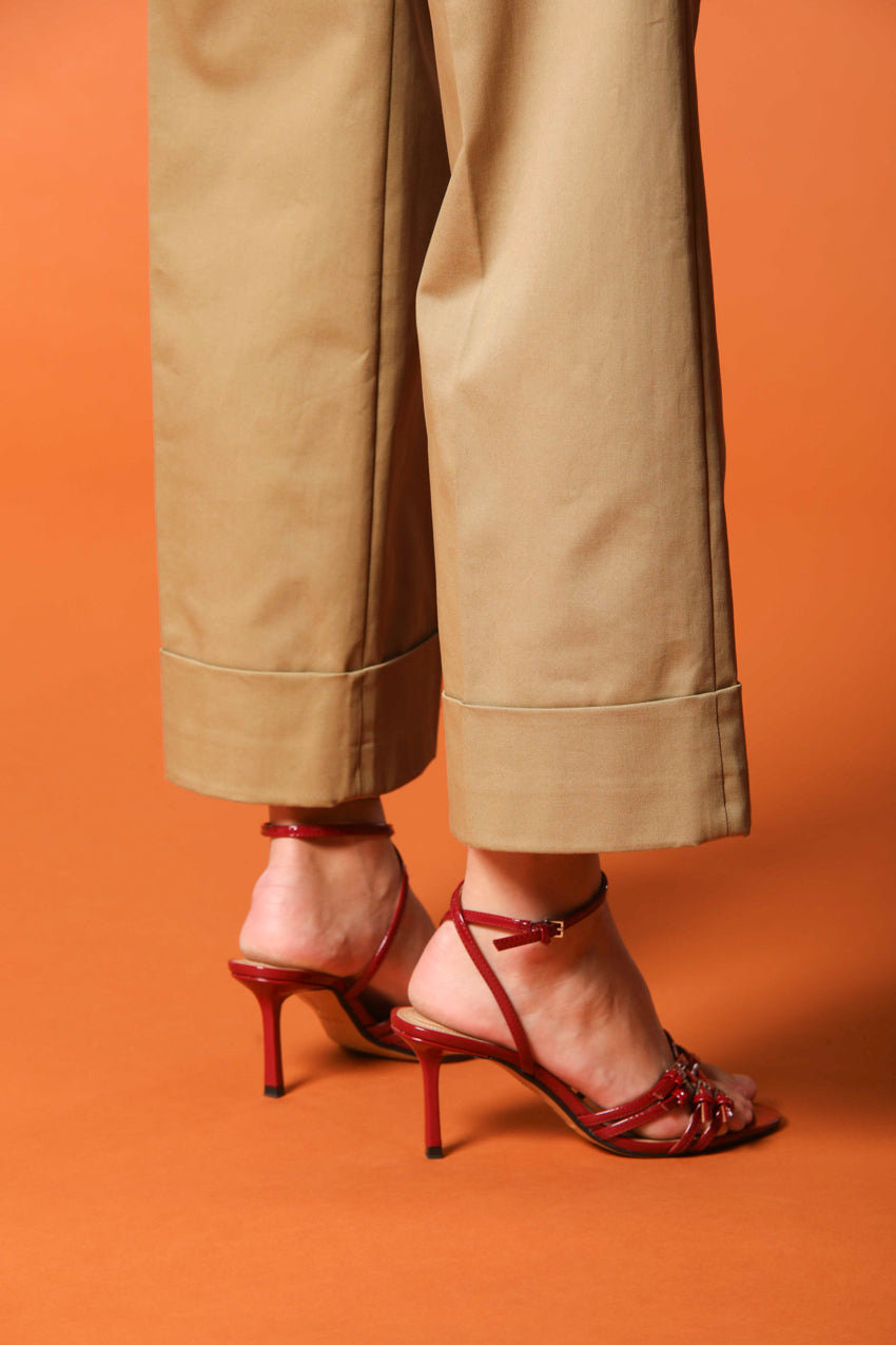 New York Studio Cropped pantalone chino donna in twill di cotone wide leg