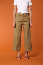 New York Studio Cropped pantalone chino donna in twill di cotone wide leg