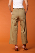 New York Studio Cropped pantalone chino donna in twill di cotone wide leg