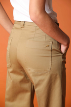 New York Studio Cropped pantalone chino donna in twill di cotone wide leg