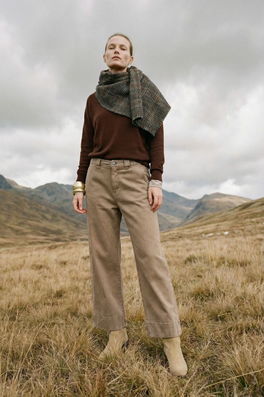 New York Studio Crop pantalone chino donna in twill stretch straight fit
