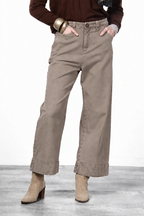 New York Studio Crop pantalone chino donna in twill stretch straight fit