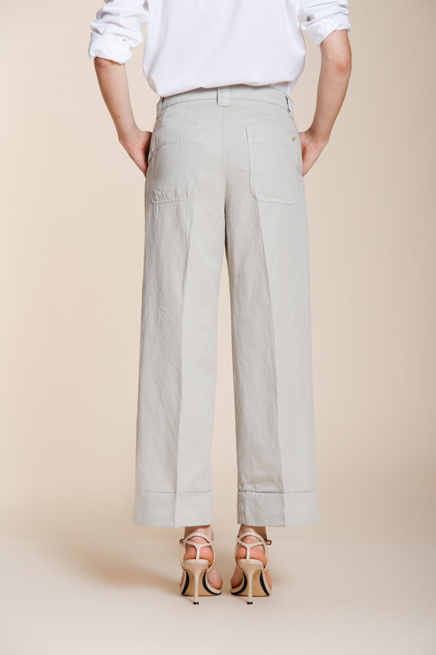 New York Studio Cropped pantalone chino donna in lino e cotone straight fit