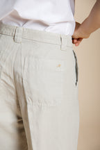 New York Studio Cropped pantalone chino donna in lino e cotone straight fit