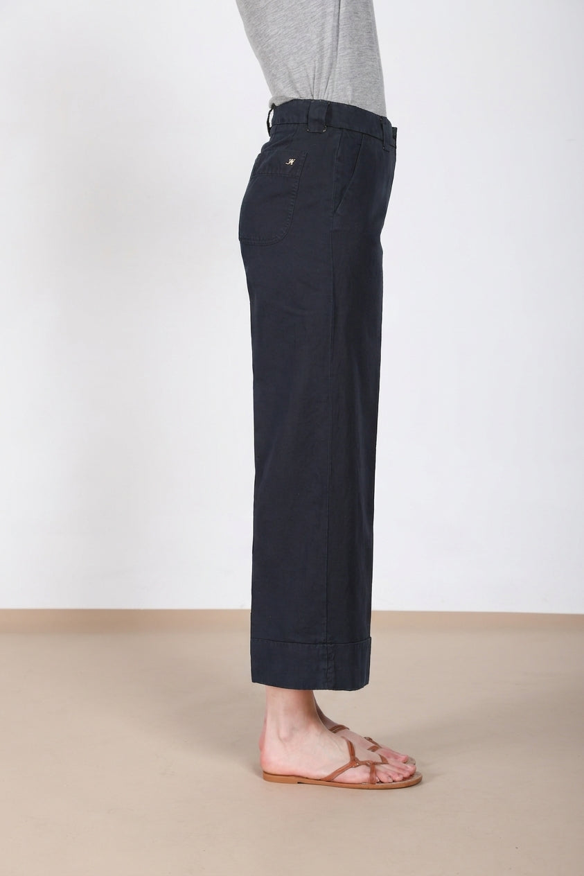 New York Studio Cropped Hose Chino Damen aus Leinen und Baumwolle straight fit