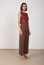 New York Studio Cropped pantalone chino donna in gabardina straight fit