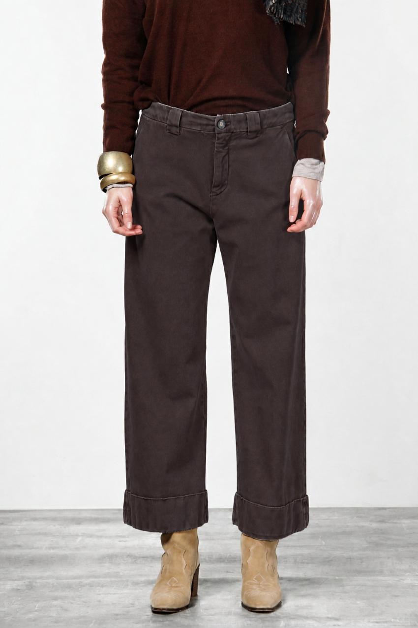 New York Studio Crop Chinohose für Damen aus Stretch-Twill mit straight fit