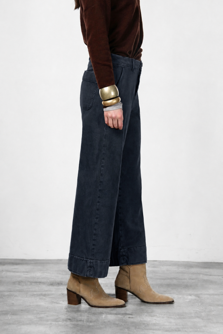 New York Studio Crop Chino-Hose für Damen in Twill Stretch Straight Fit